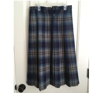 🚫SOLD!!!🚫 Tartan Blue Plaid Pleated Wool Skirt